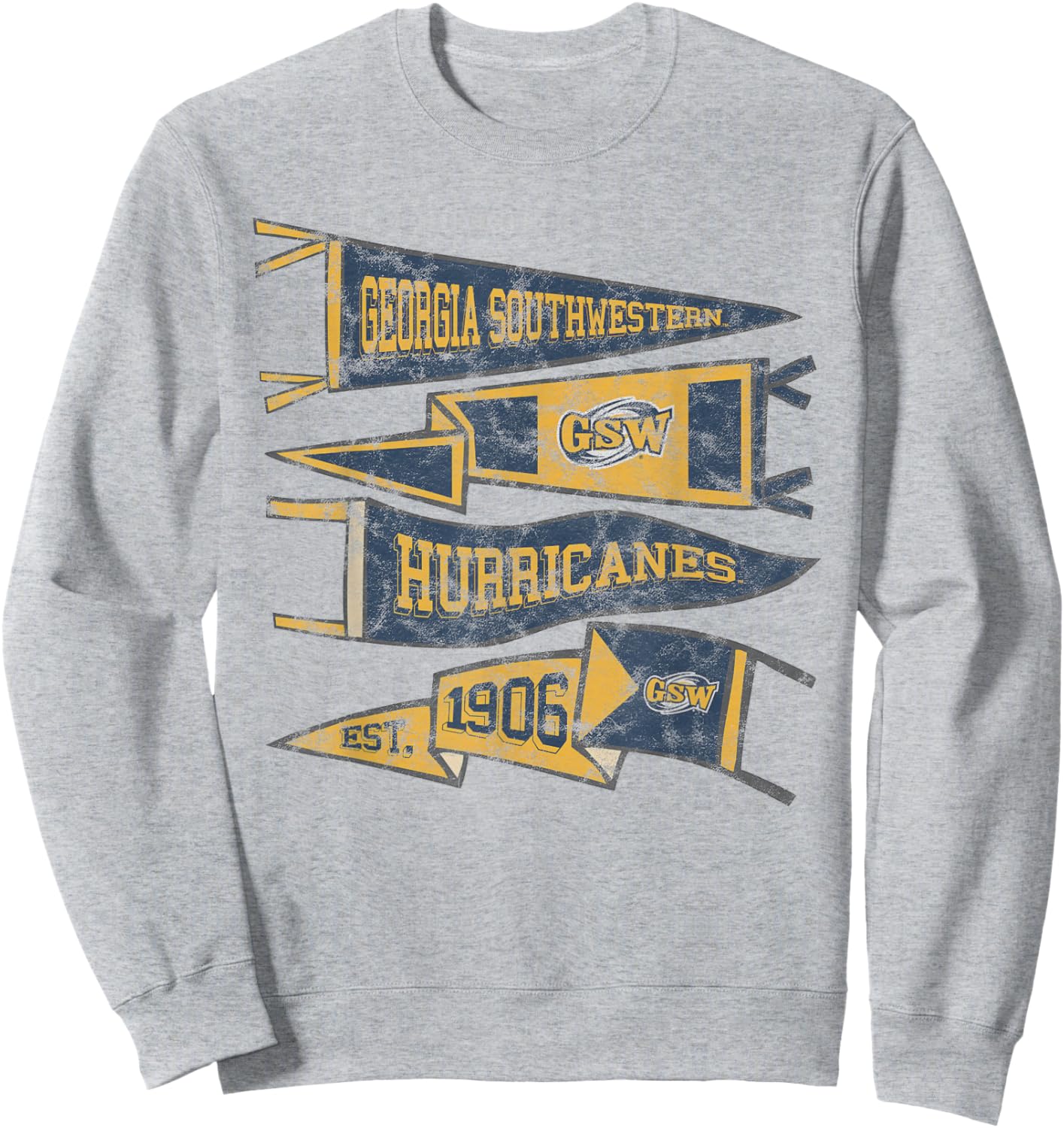Georgia Southwestern State GSW Hurricanes Pennants Sweatshirt - Sweatshirt | Ash
