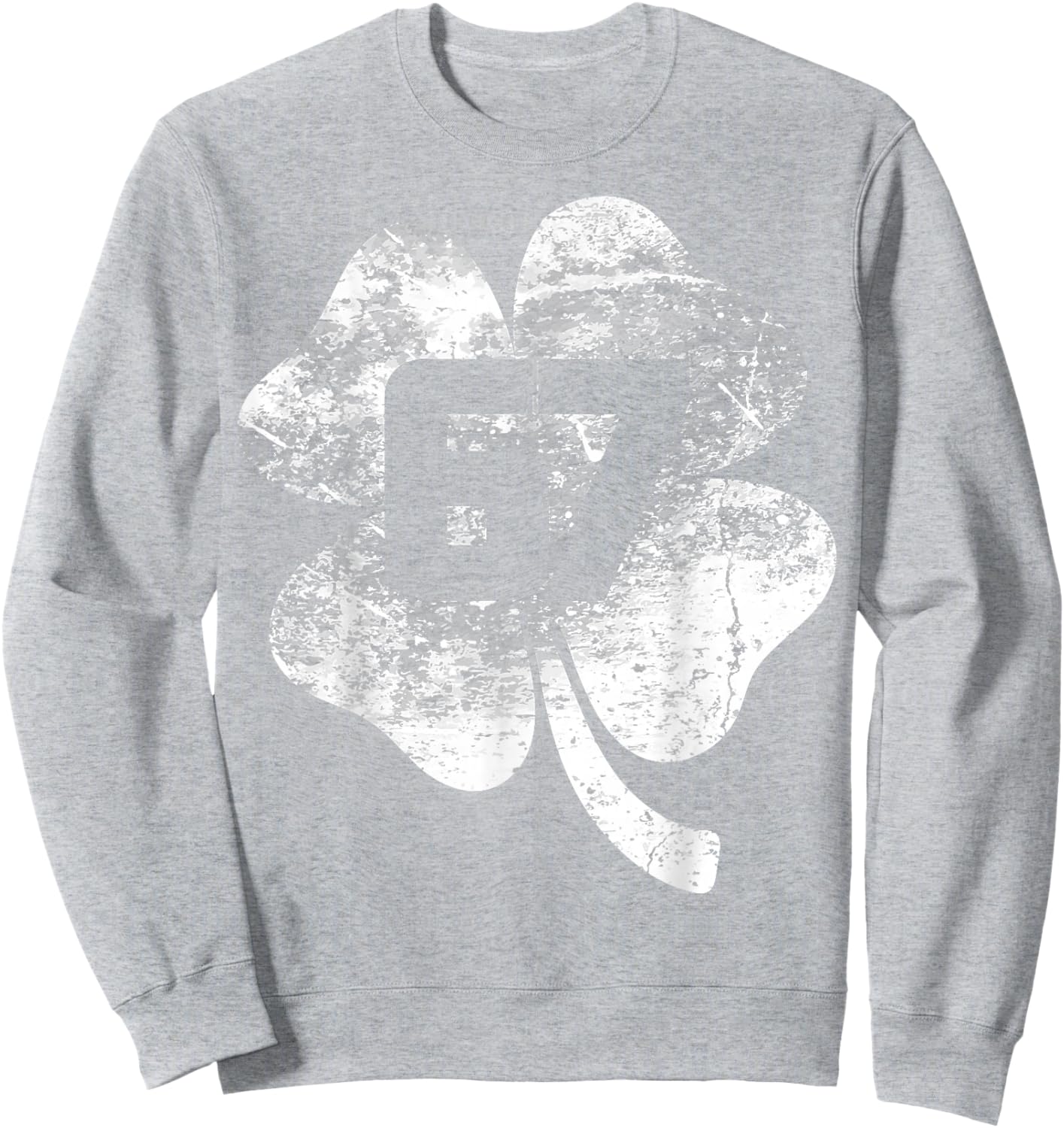Lucky 67 Clover Green Shamrock St Patrick Vintage Design Sweatshirt - Sweatshirt | Ash