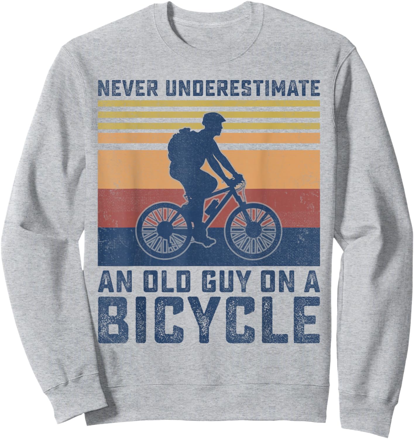 Mountain Biking Funny Cycling Bike Bicyle Biker Men Cyclist Sweatshirt - Sweatshirt | Ash
