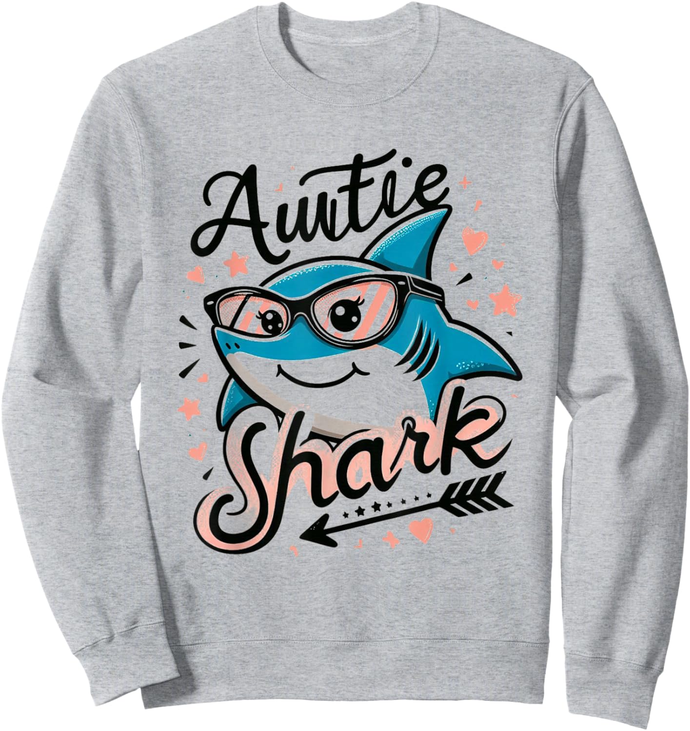Auntie Shark Funny Shark Matching Family Sweatshirt - Sweatshirt | Ash
