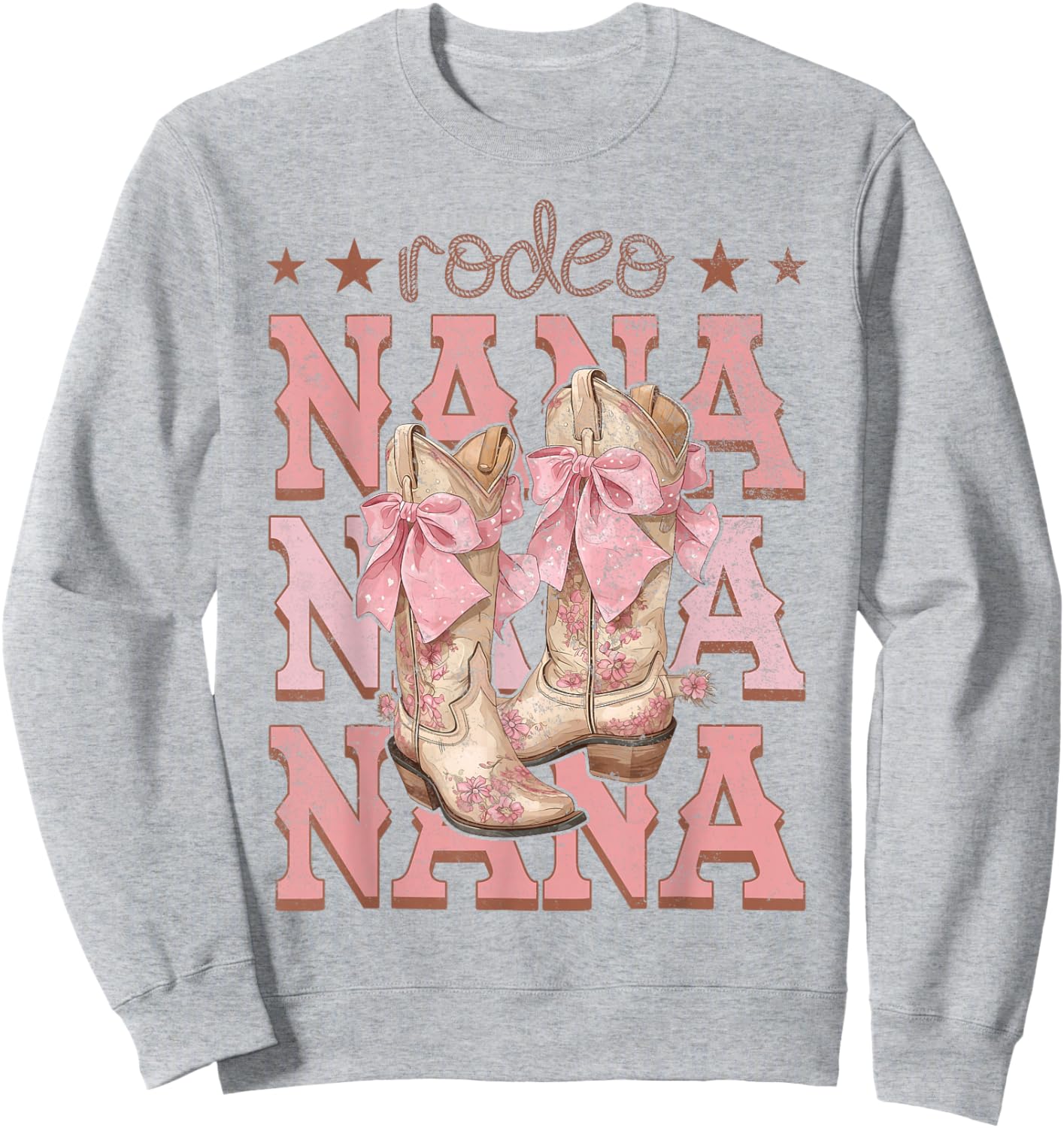 Rodeo Nana Pink Boots Coquette Cow-Girl Birthday Party Sweatshirt - Sweatshirt | Ash