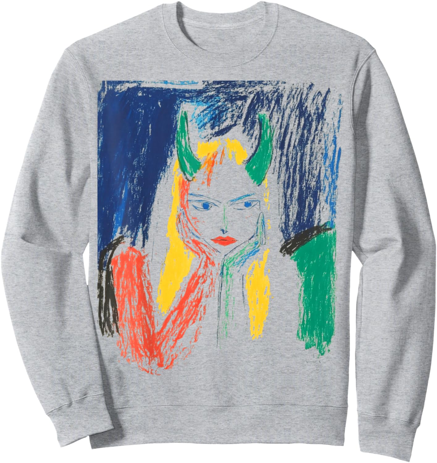 Pop Art Colorful Design With A Devil Women's Sweatshirt - Sweatshirt | Ash
