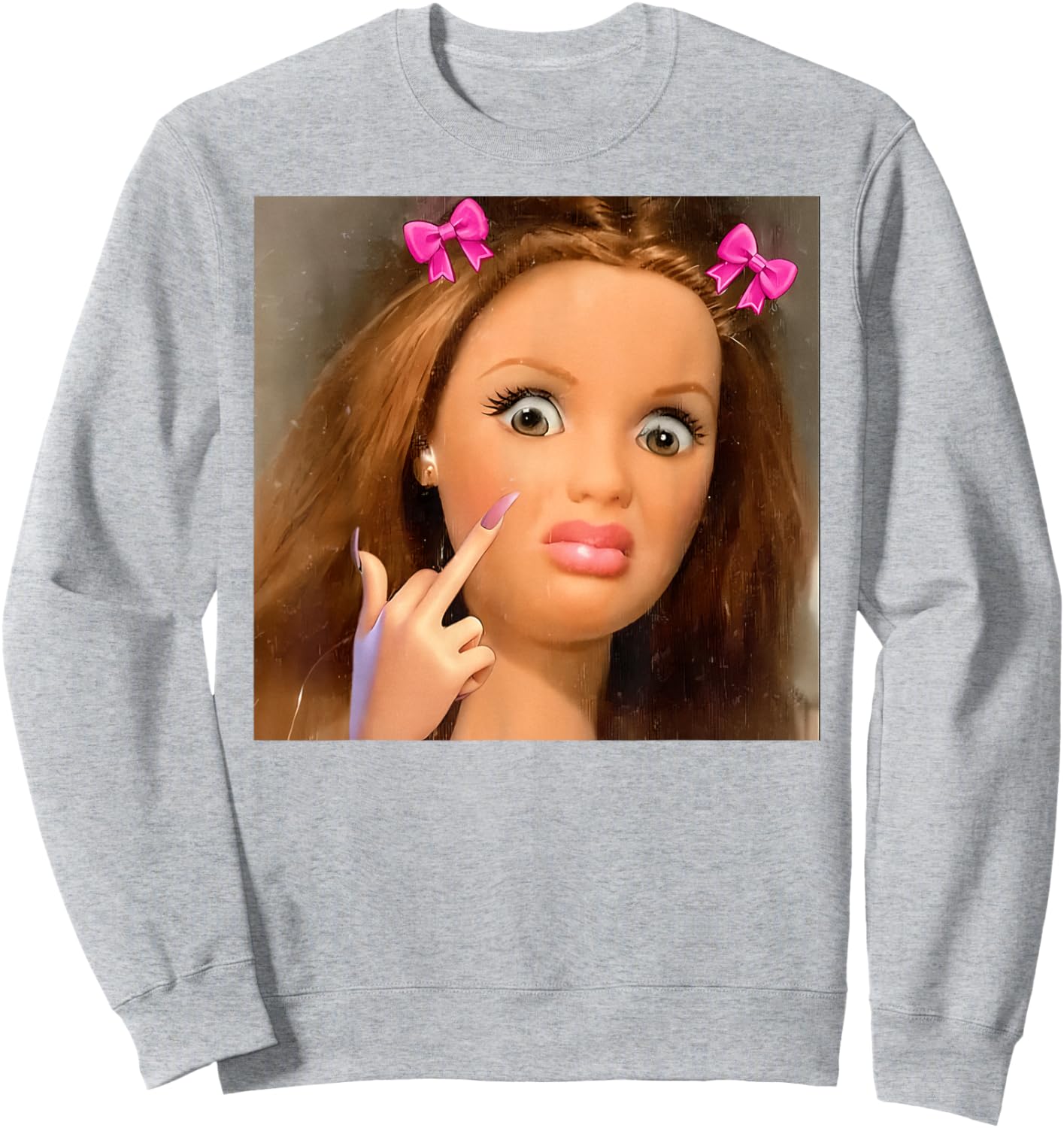Disgusted Face Meme Doll Babe X Only Baby Love Date Fans Sweatshirt - Sweatshirt | Ash