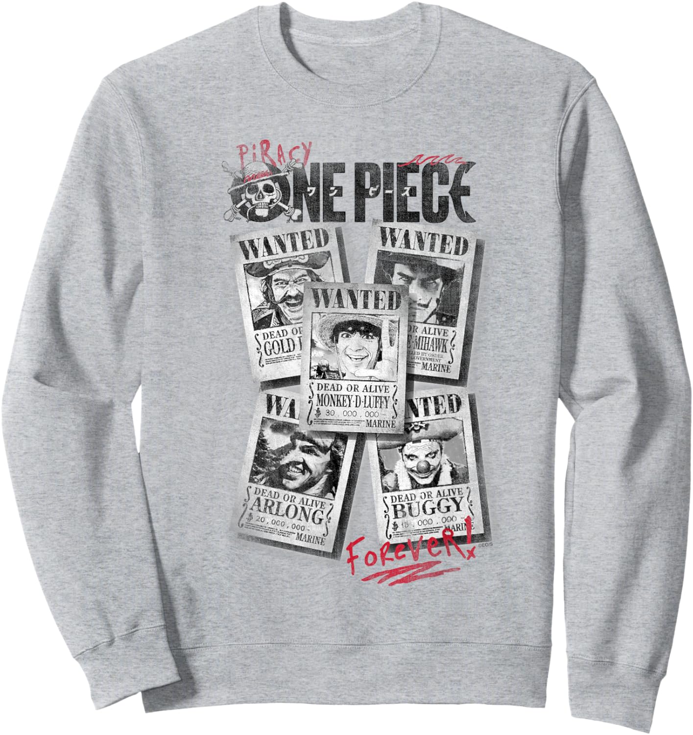 One Piece Wanted Posters Sweatshirt - Sweatshirt | Ash
