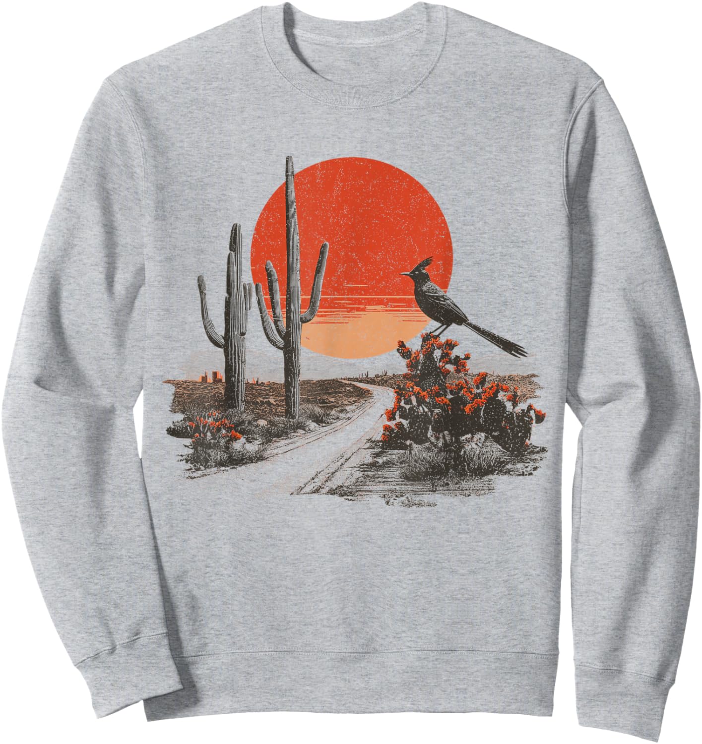 Roadrunner Bird Desert Cactus Arizona New Mexico Nevada Sweatshirt - Sweatshirt | Ash