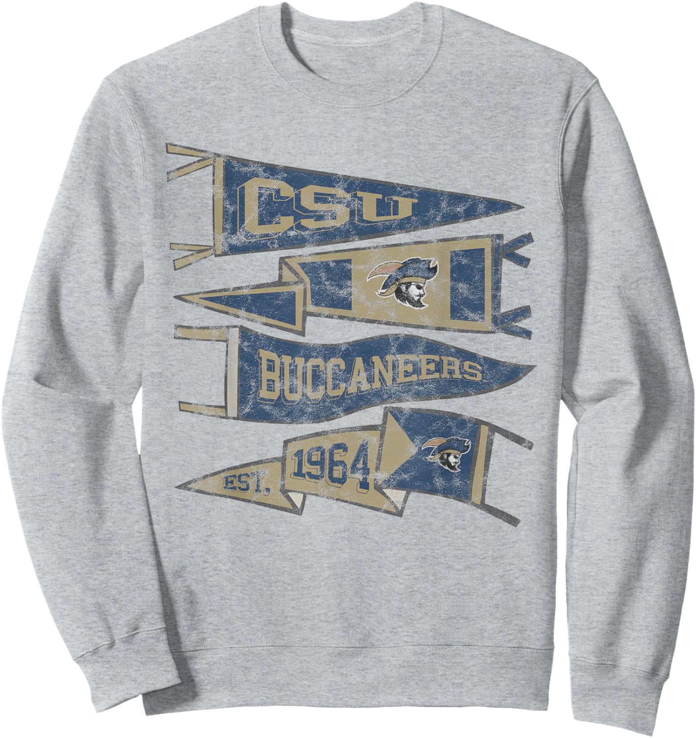 Charleston Southern University Buccaneers Pennants Sweatshirt - Sweatshirt | Ash
