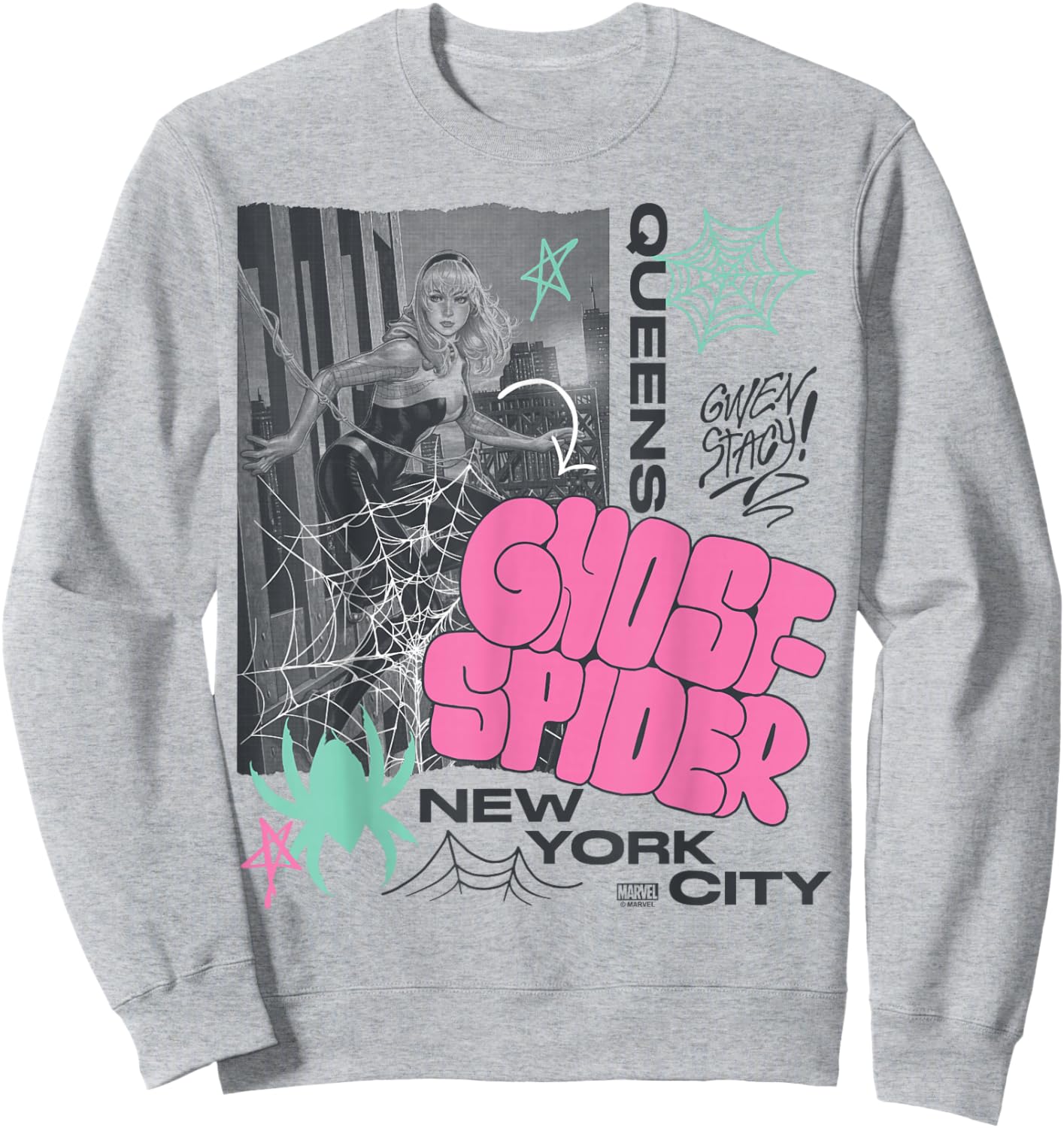 Ghost Spider - NYC Destination Sweatshirt - Sweatshirt | Ash