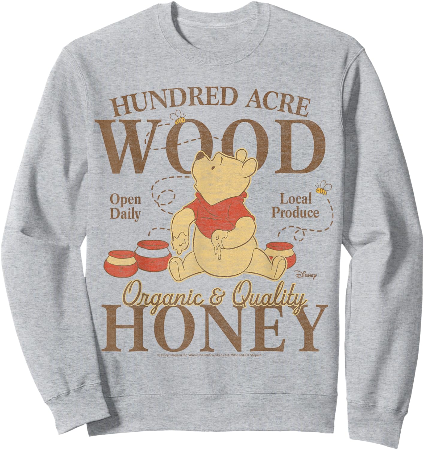 Winnie The Pooh - Hundred Acre Wood Pooh Organic Honey Sweatshirt - Sweatshirt | Ash