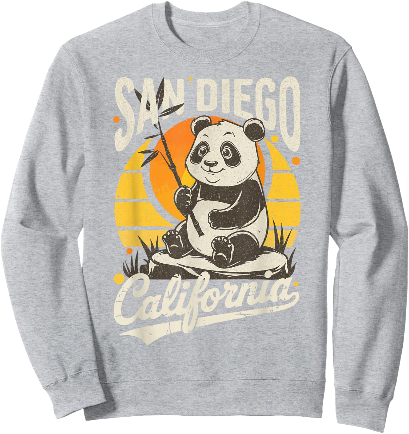 San Diego Retro Panda Zoo California State Costume Sweatshirt - Sweatshirt | Ash