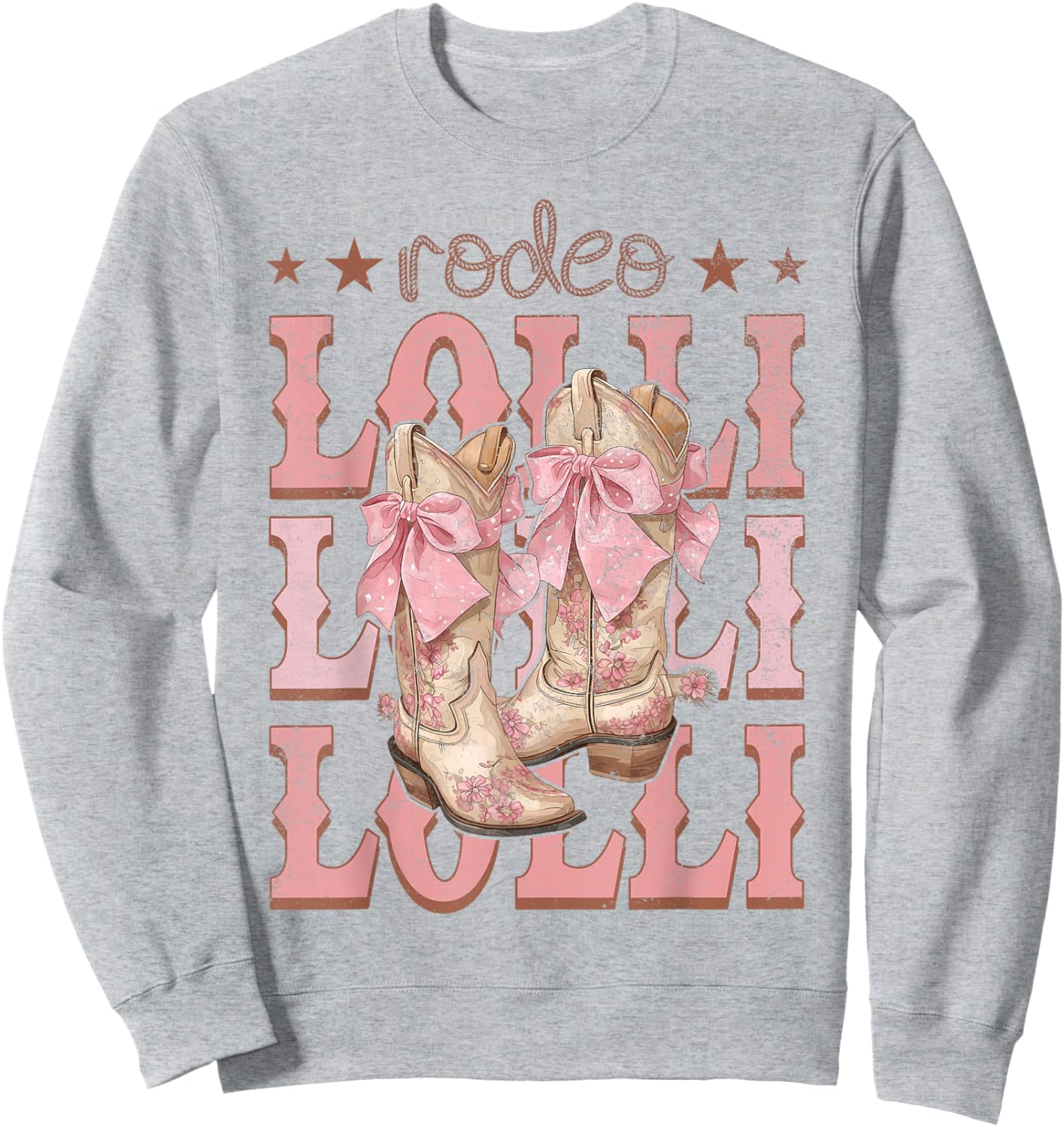 Rodeo Lolli Pink Boots Coquette Cow-Girl Birthday Party Sweatshirt - Sweatshirt | Ash