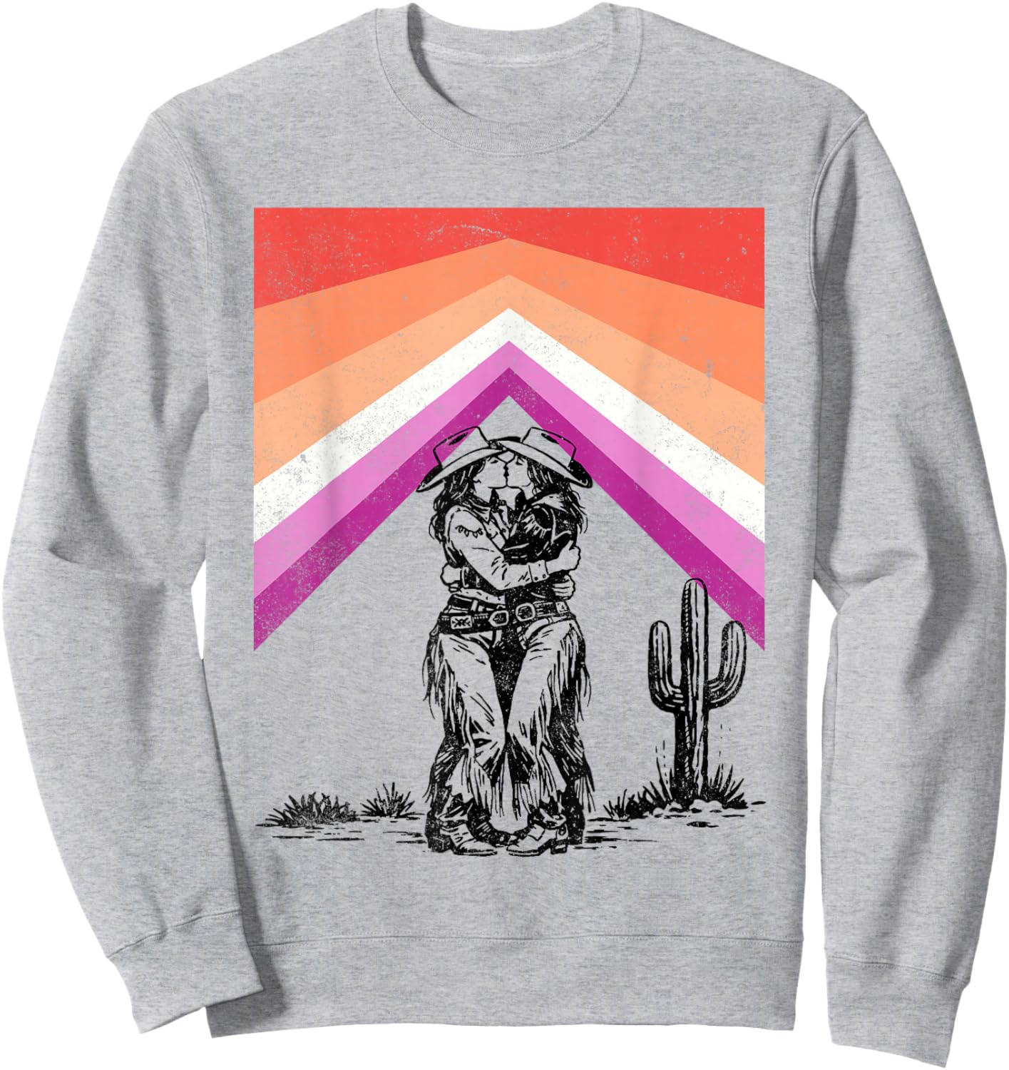 Kissing Cowgirls - Lesbian Pride Sweatshirt - Sweatshirt | Ash