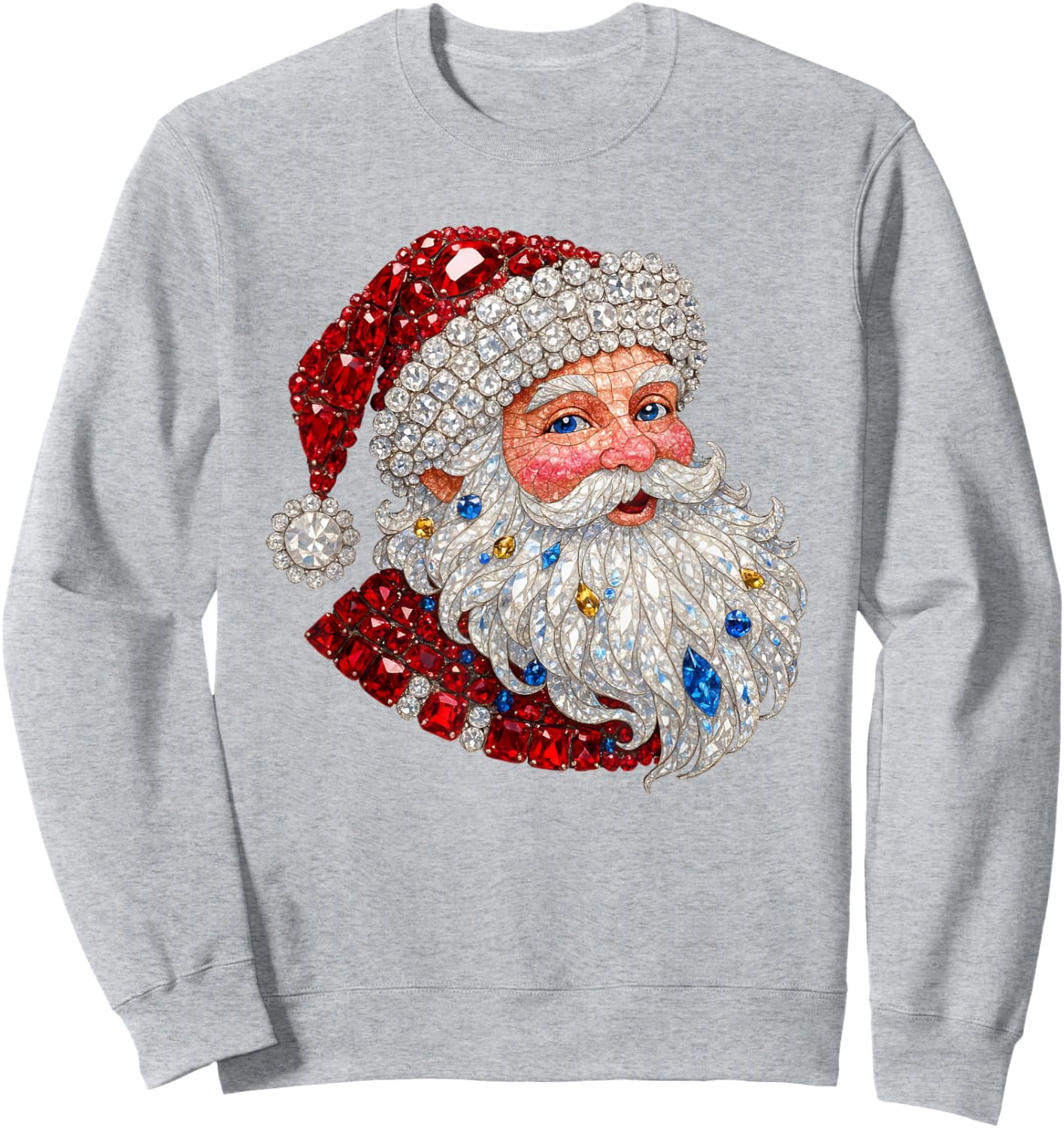 Vintage Santa Claus Face Shirt Christmas Xmas Santa Claus Sweatshirt - Sweatshirt | Ash