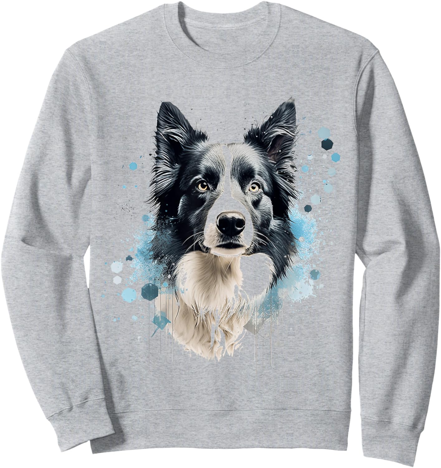 Border Collie Abstract Motif Painting Animal Border Collie Sweatshirt - Sweatshirt | Ash