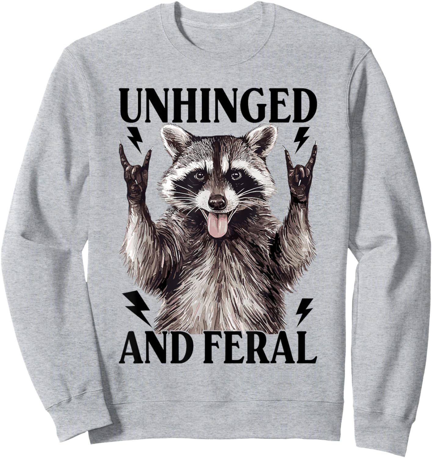 Unhinged And Feral Raccoon Vintage Cartoon Animal Feral Girl Sweatshirt - Sweatshirt | Ash