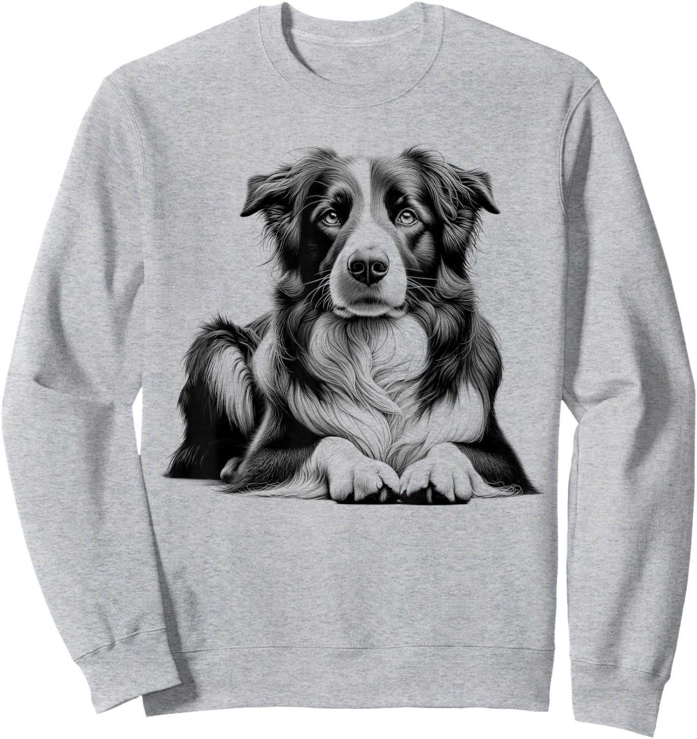 Cute Border Collie in Lying Pose Sweatshirt - Sweatshirt | Ash