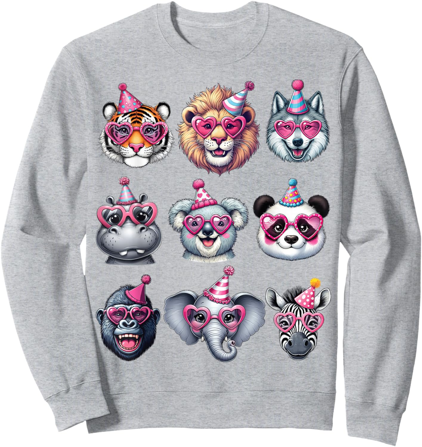 Zoo Animals Birthday Party Wildlife Lovers Boys Girls Kids Sweatshirt - Sweatshirt | Ash