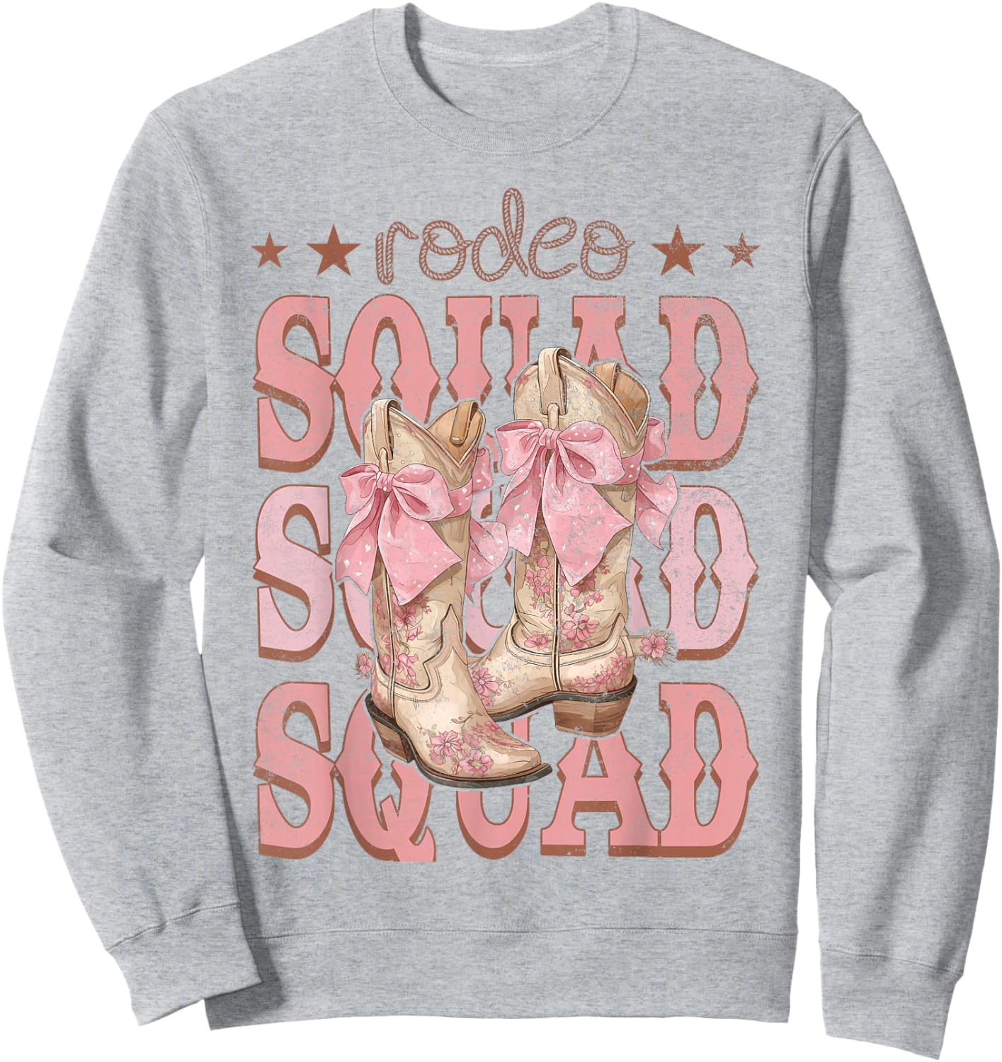 Rodeo Squad Pink Boots Coquette Cow-Girl Birthday Party Sweatshirt - Sweatshirt | Ash