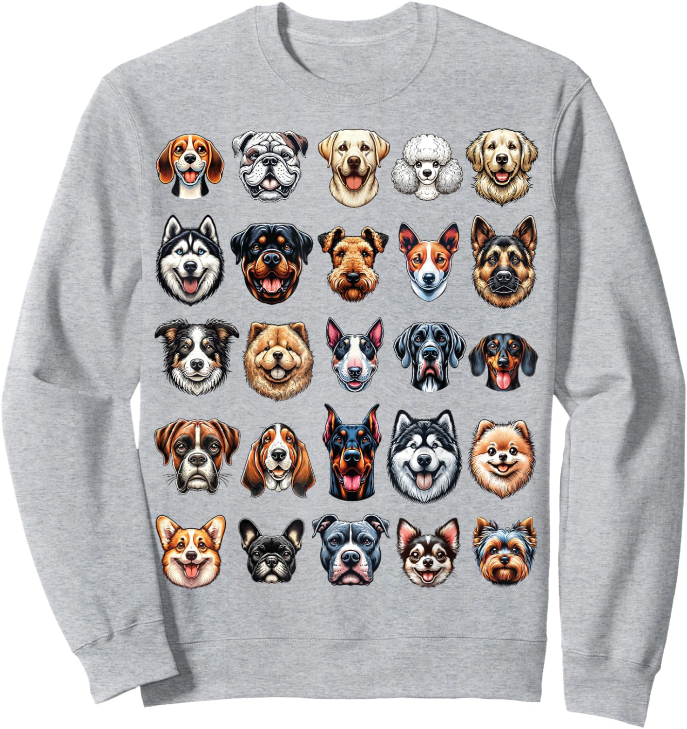 Types Of Dogs Breeds Chart Educational Canine Enthusiast Sweatshirt - Sweatshirt | Ash