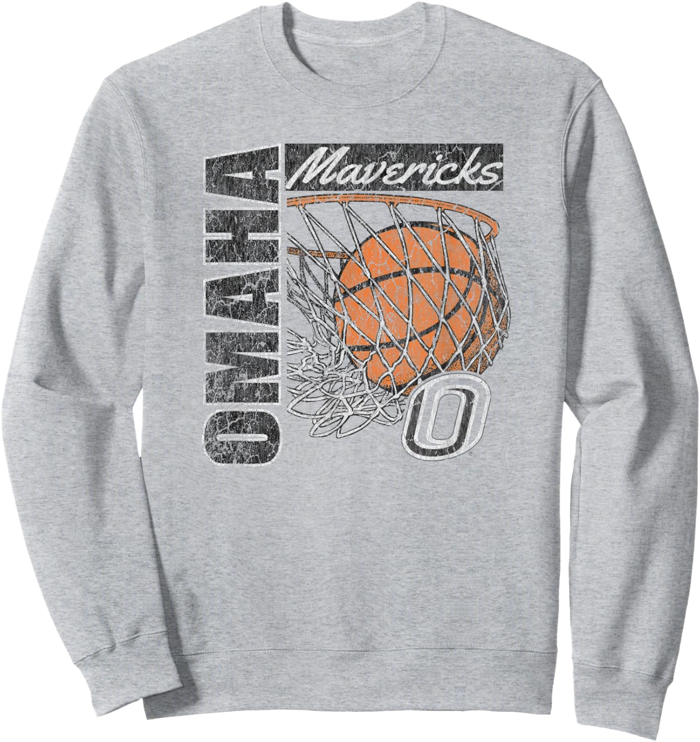 Nebraska Omaha Mavericks Vintage Basketball 90's Red Sweatshirt - Sweatshirt | Ash