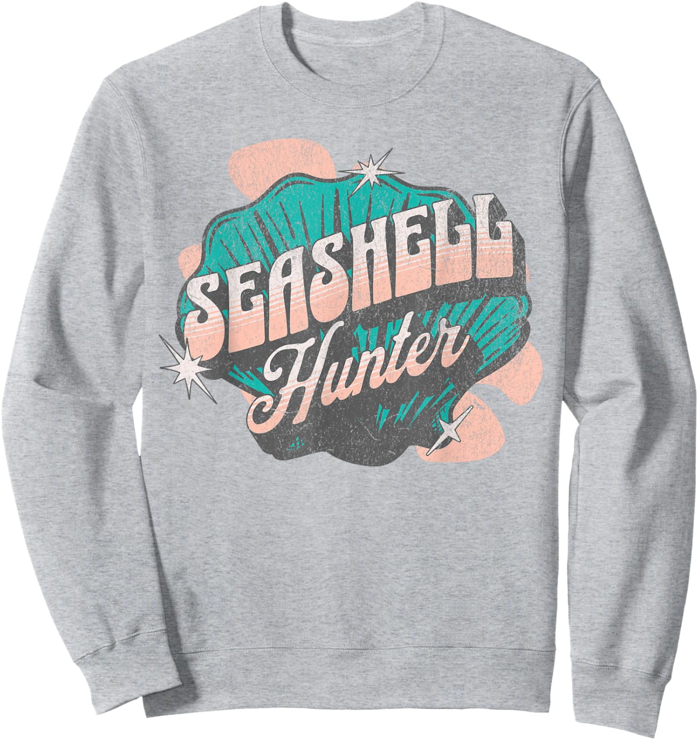 Beach Summer Vacation Tops Cruise Ocean Seashell Hunter Sweatshirt - Sweatshirt | Ash