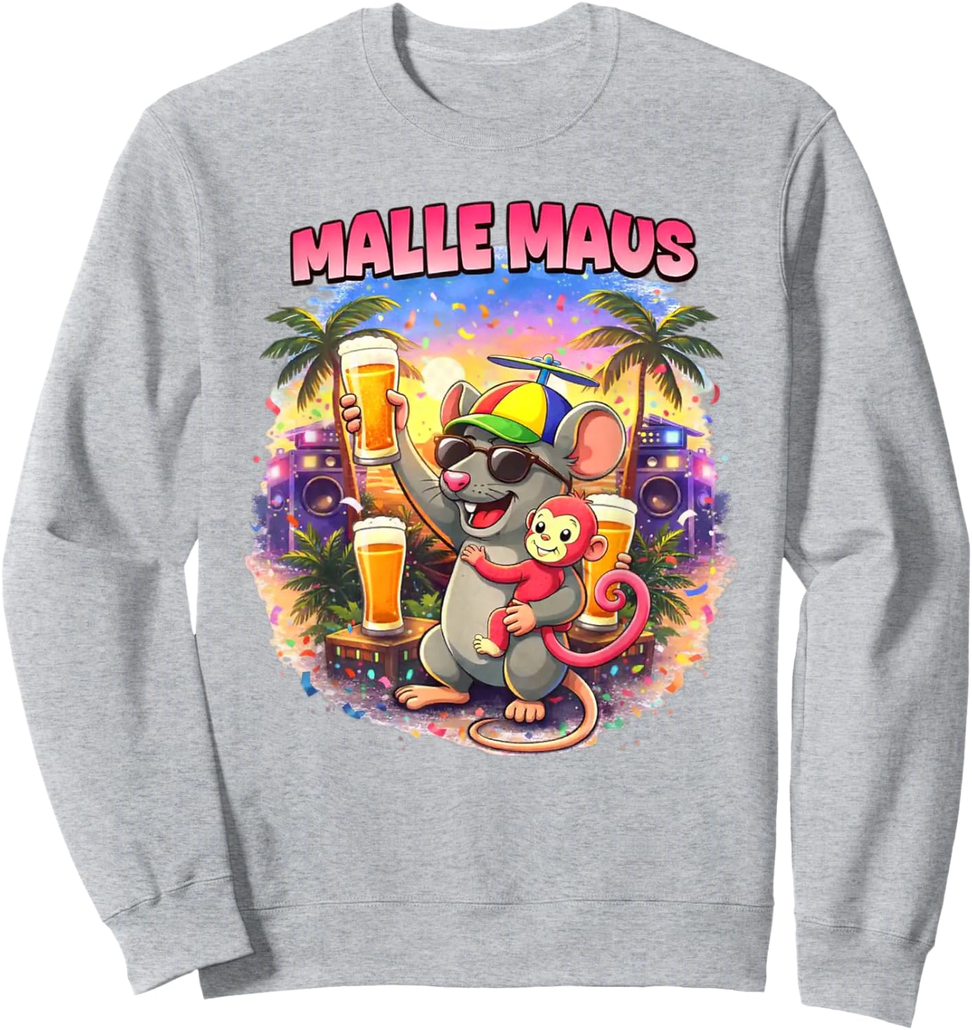 Malle Maus - Mallorca Party Outfit Sweatshirt - Sweatshirt | Ash