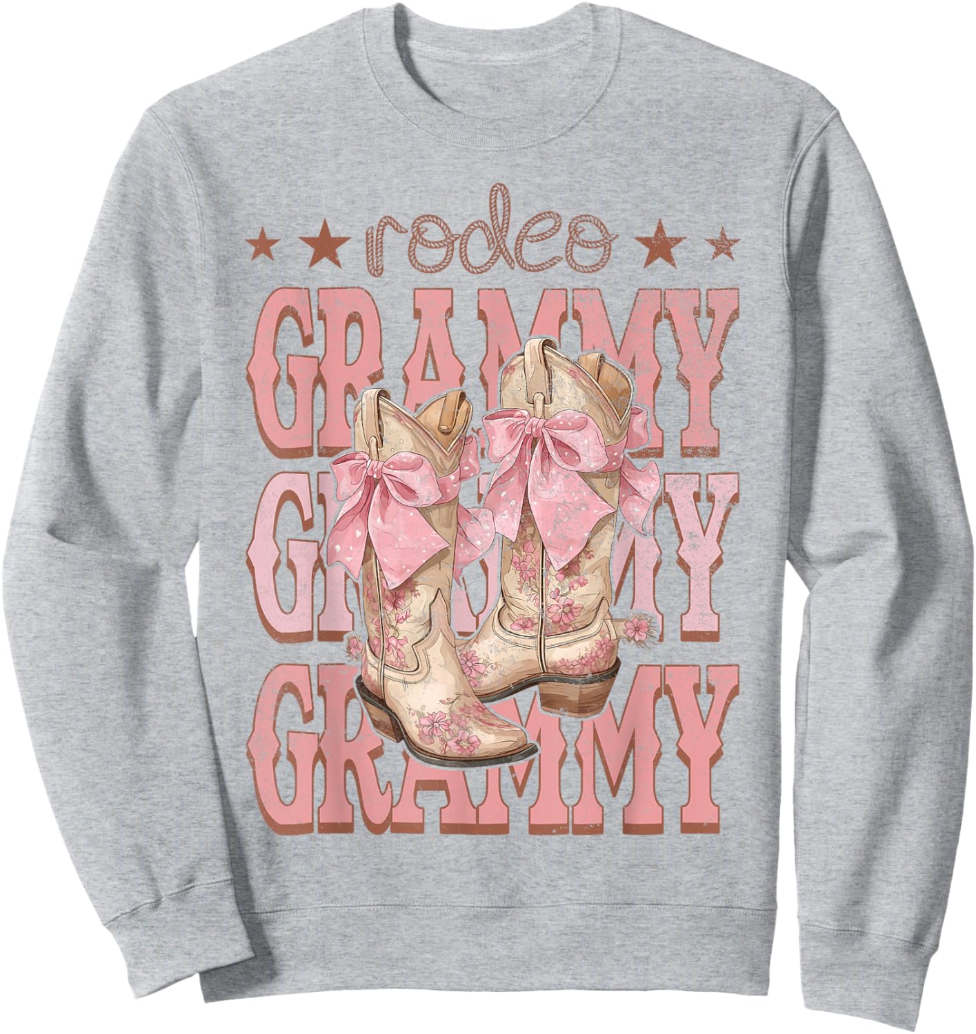 Rodeo Grammy Pink Boots Coquette Cow-Girl Birthday Party Sweatshirt - Sweatshirt | Ash