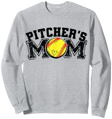 Softball Pitcher's Mom Sweatshirt - Sweatshirt | Ash