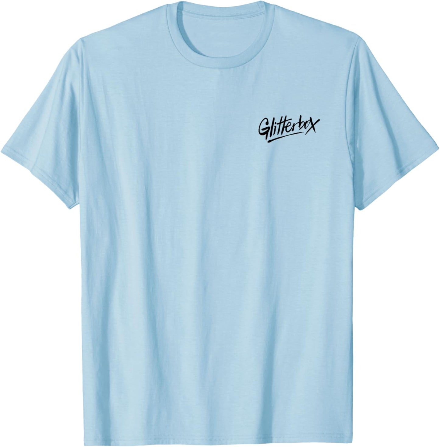 Glitterbox Black Logo Pocket Print T-Shirt - T-Shirt | Light Blue