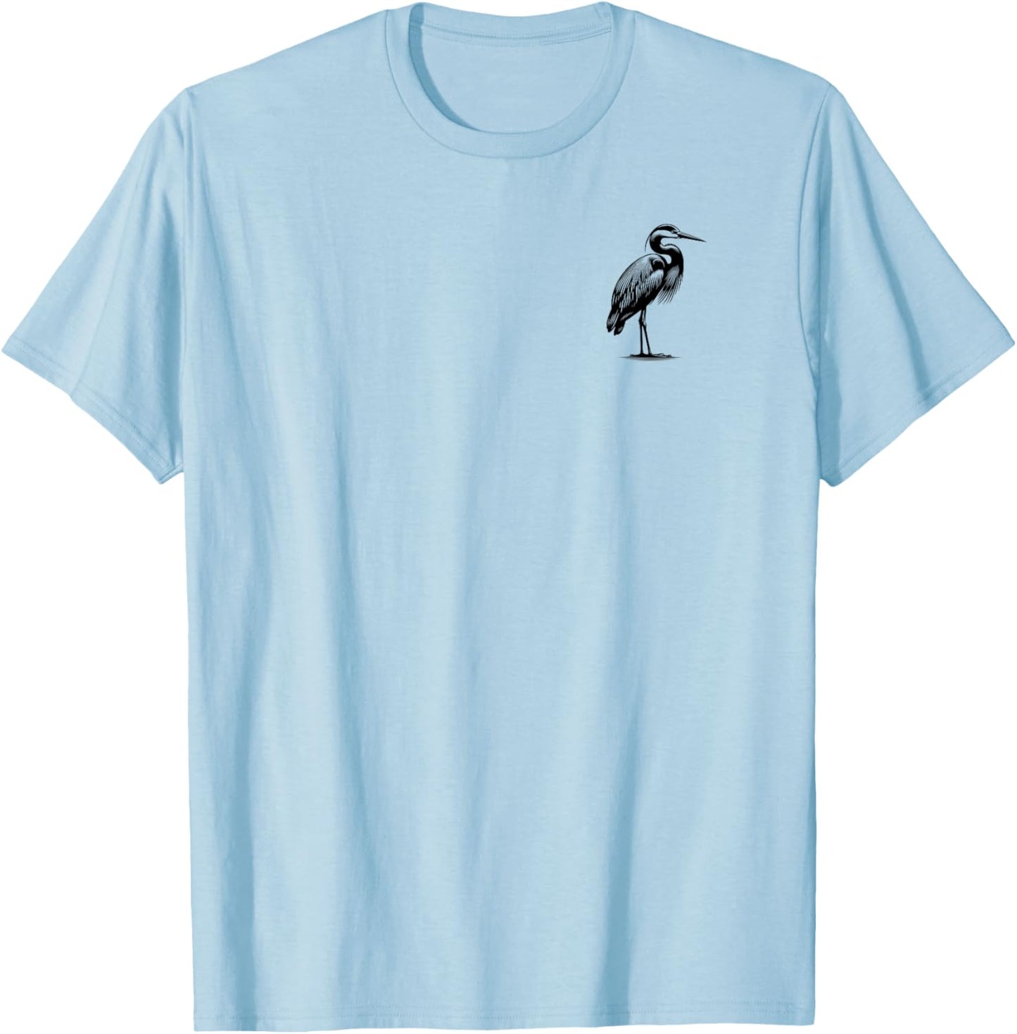 Heron Dad Mom Lover - Monochromatic Heron T-Shirt - T-Shirt | Light Blue