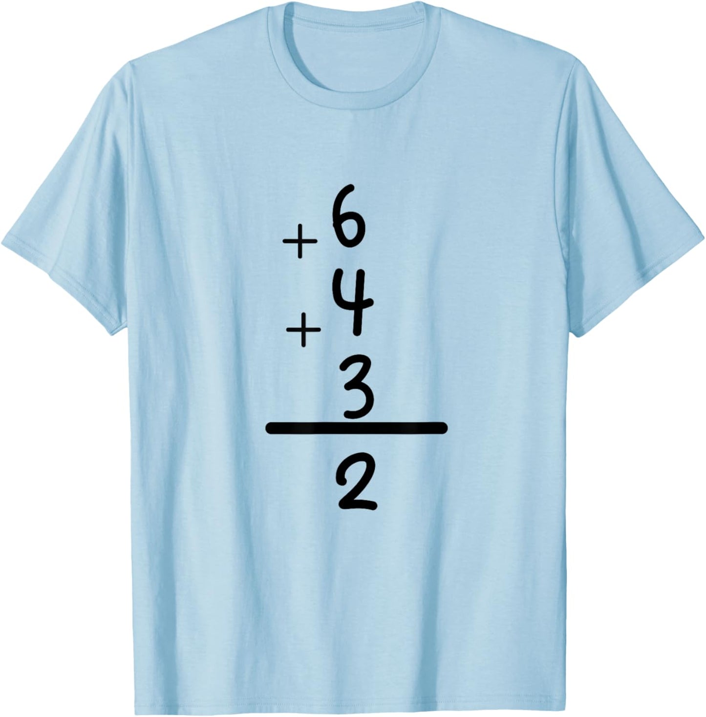 Hit It Out of the Park with Our 6+4+3=2 Baseball Double Play T-Shirt - T-Shirt | Light Blue