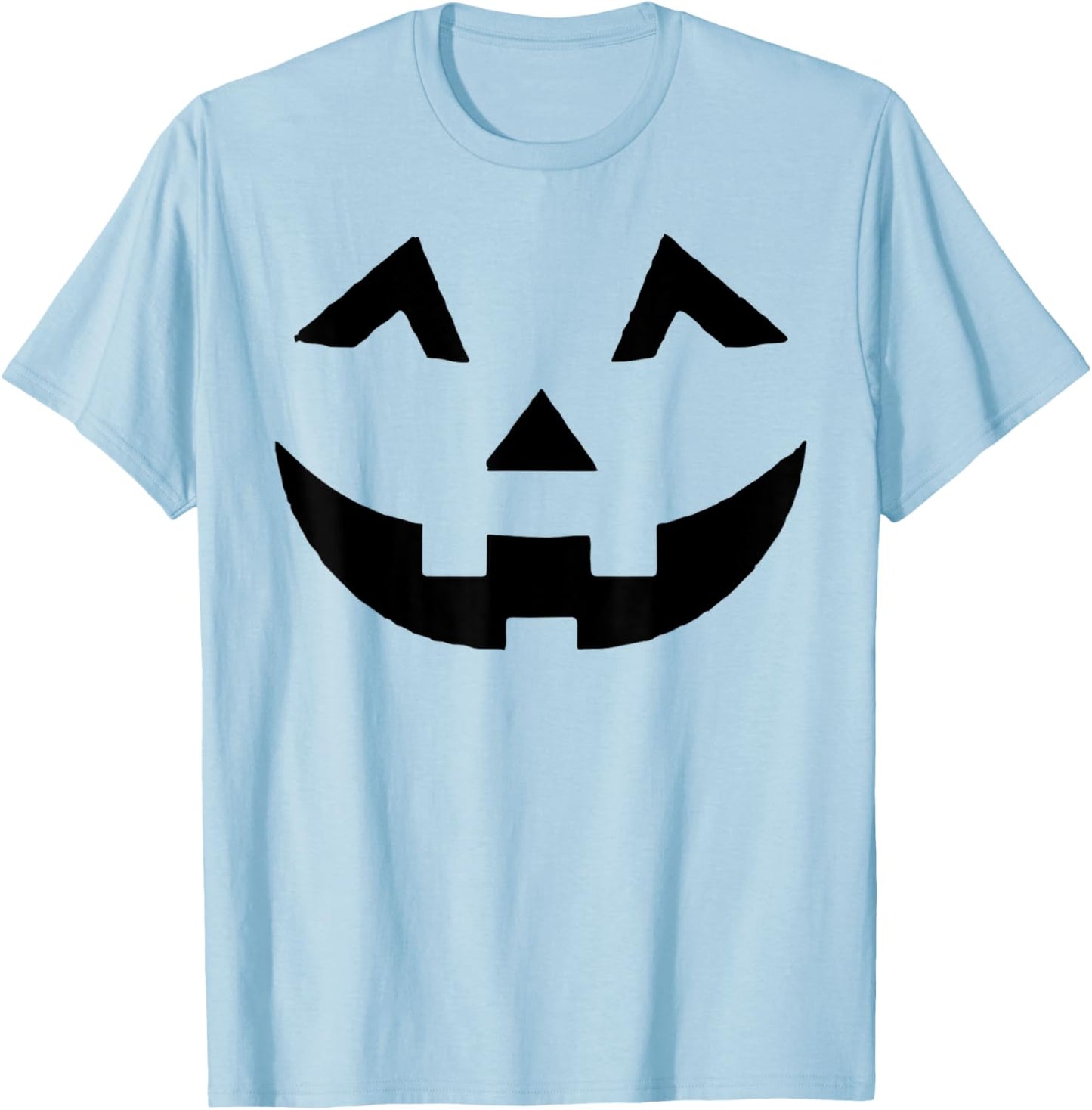 Jack O Lantern Face Pumpkin Eyelashes Hallowen Costume Funny T-Shirt - T-Shirt | Light Blue