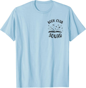 Books Club Squad Reading Book Lover Book Minimalist Team T-Shirt - T-Shirt | Light Blue