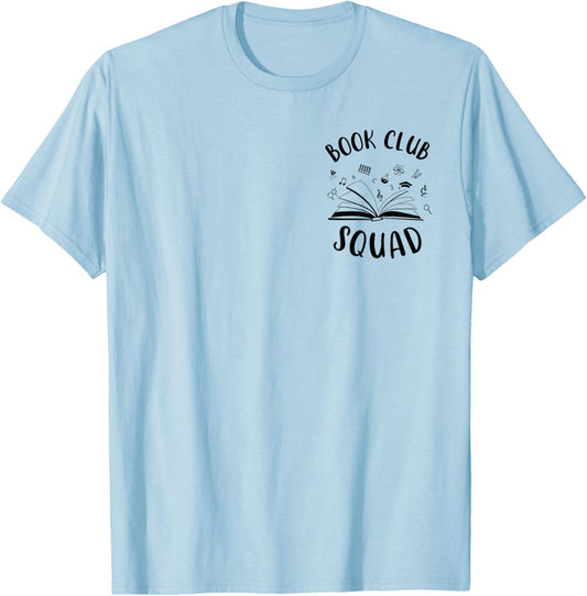 Books Club Squad Reading Book Lover Book Minimalist Team T-Shirt - T-Shirt | Light Blue