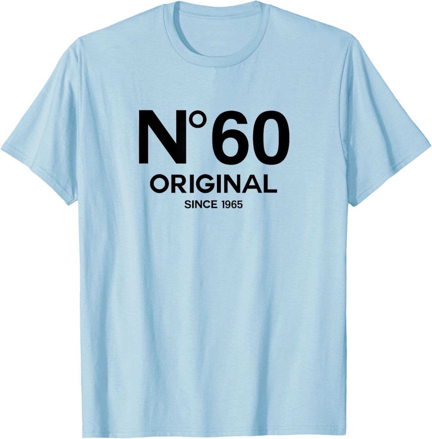 No 60 Original 60th Birthday Born in 1965 Fiftieth Retro T-Shirt - T-Shirt | Light Blue