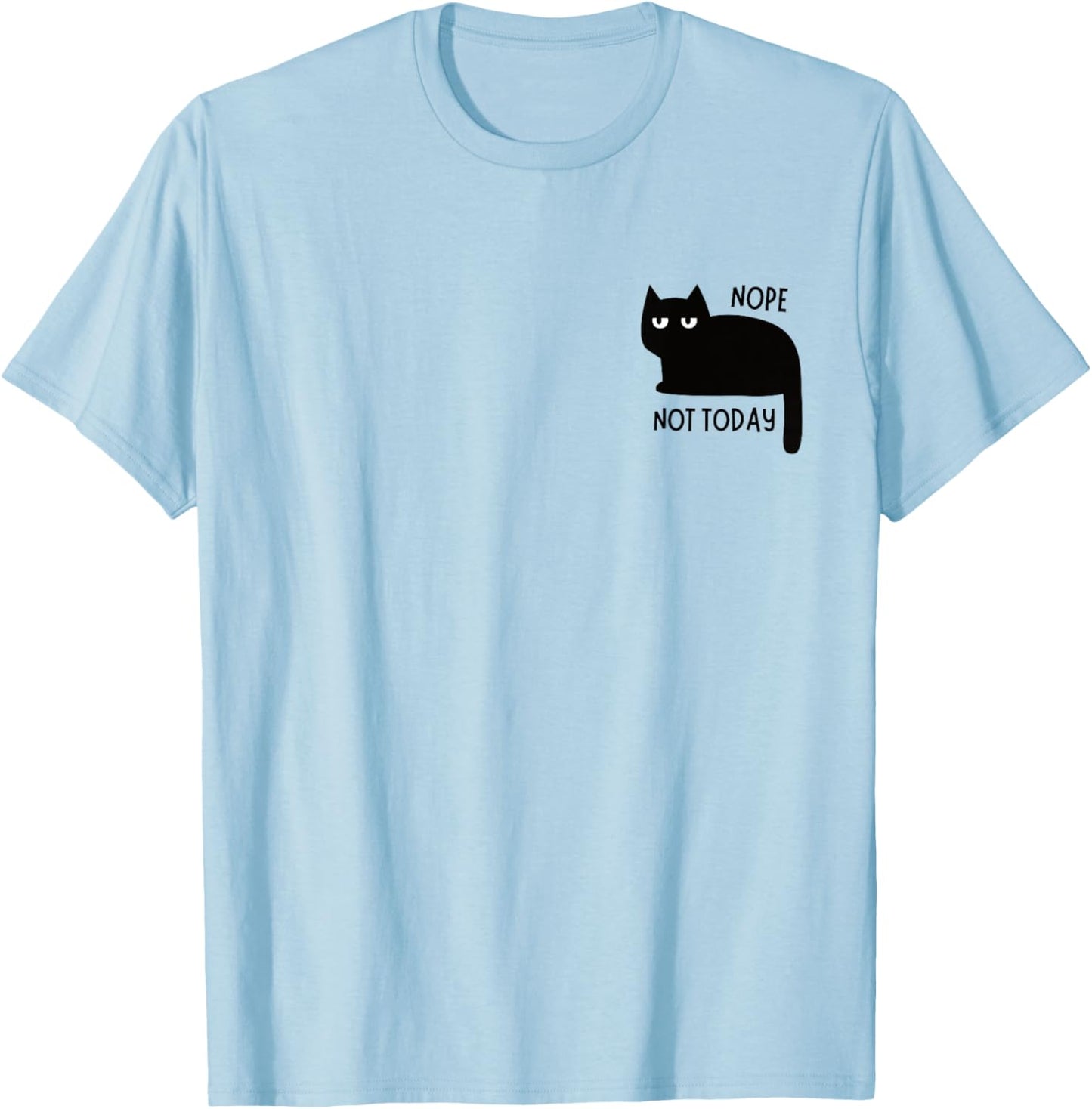 Lustiges Nope Not Today Lazy Cat Zitat Pocket Logo Katzenliebhaber T-Shirt - T-Shirt | Light Blue