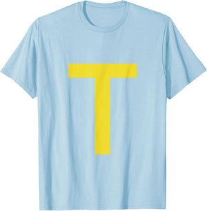 Letter T Funny Chipmunk Group Matching Halloween Costume T-Shirt - T-Shirt | Light Blue