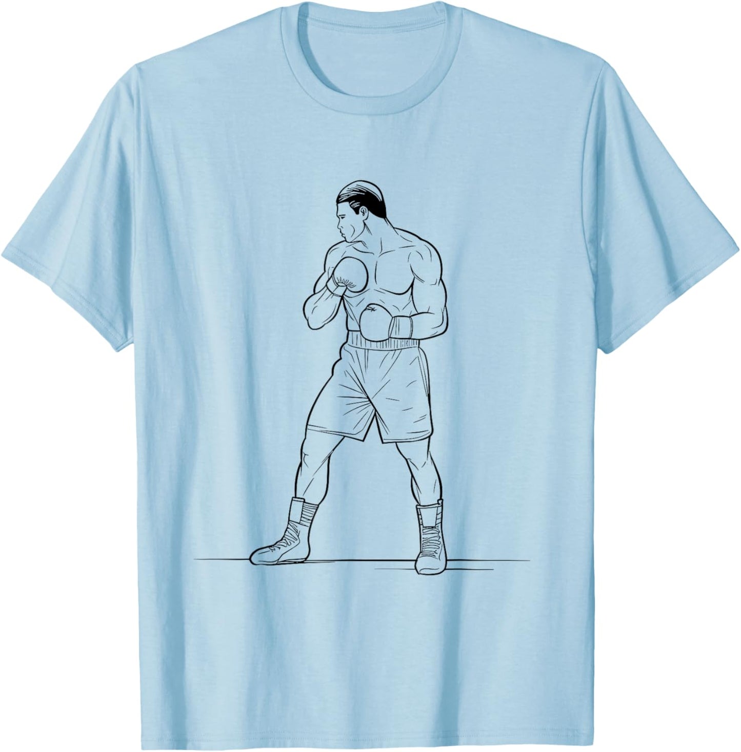 Boxer Drawing Pugilism Knockout T-Shirt - T-Shirt | Light Blue