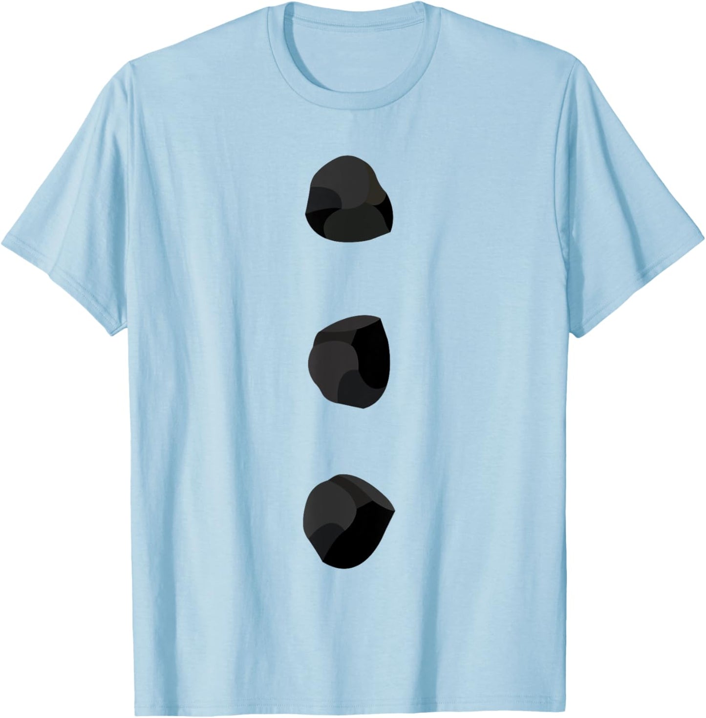 Snowman Costume Shirt Three Black Buttons on White T-Shirt - T-Shirt | Light Blue
