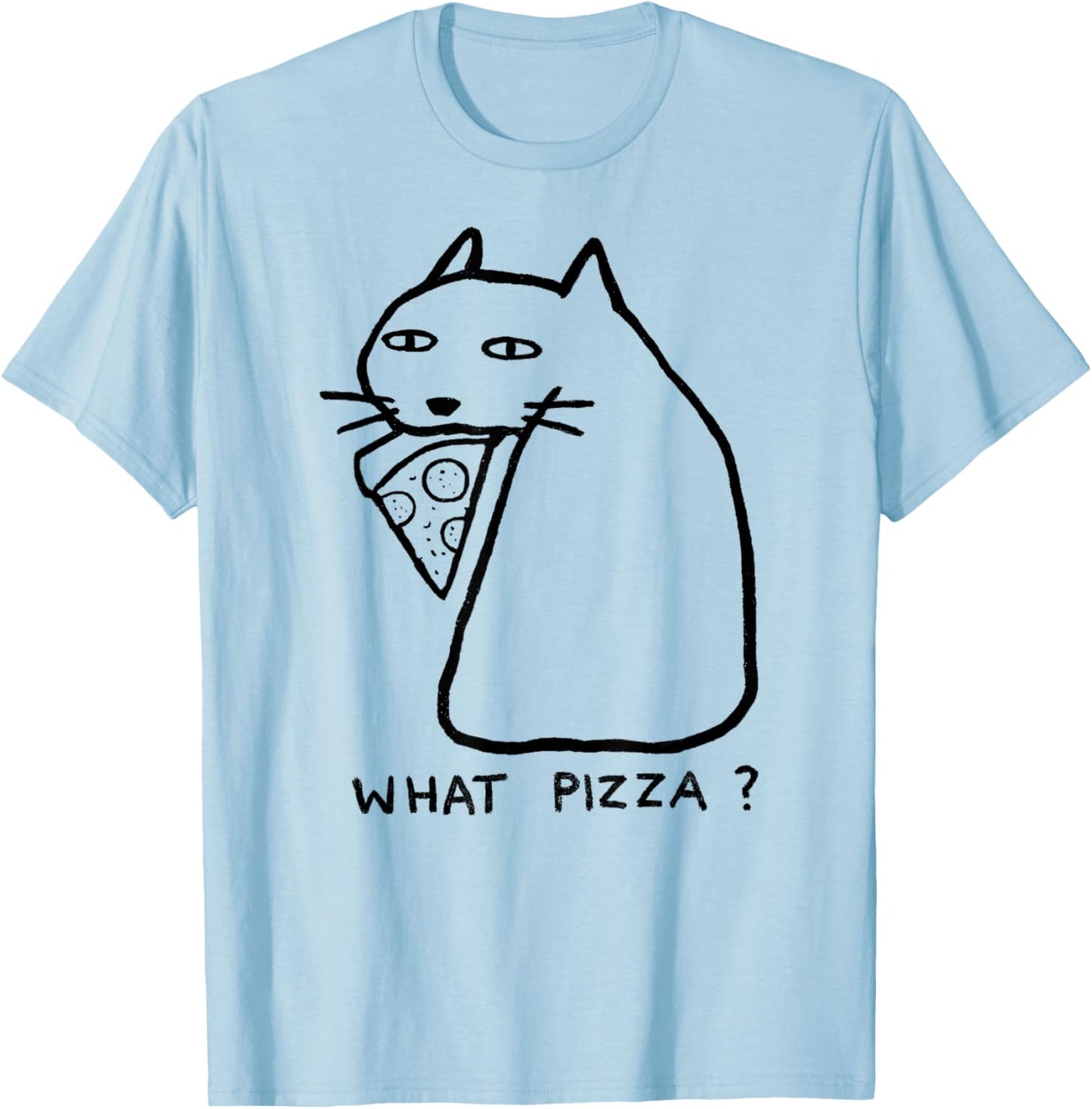 Threadless Fox Shiver What Pizza Black Cat Graphic Women Kids T-Shirt - T-Shirt | Light Blue