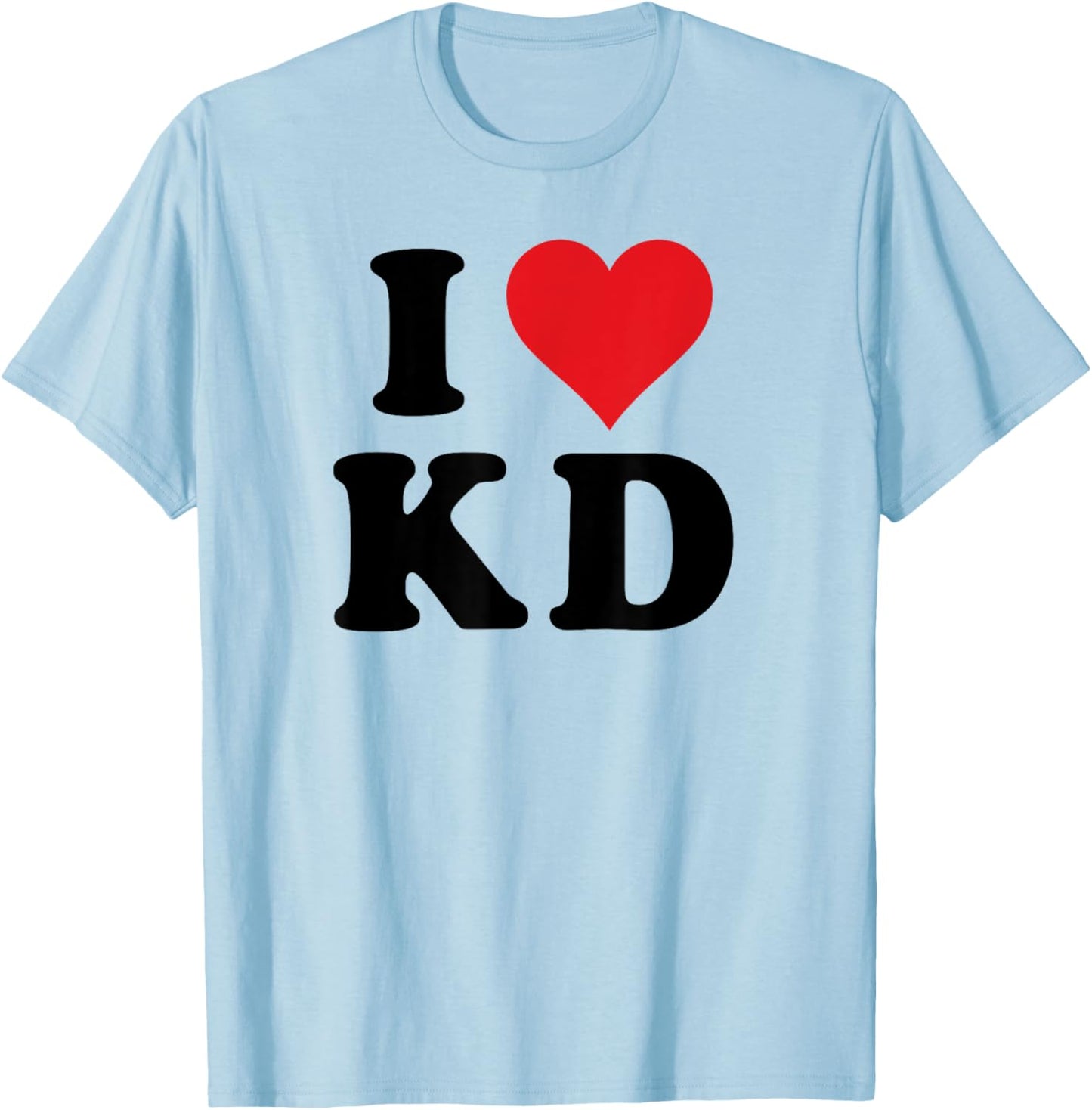 I Heart KD Initials I Love K.D. First And Last Name K D T-Shirt - T-Shirt | Light Blue