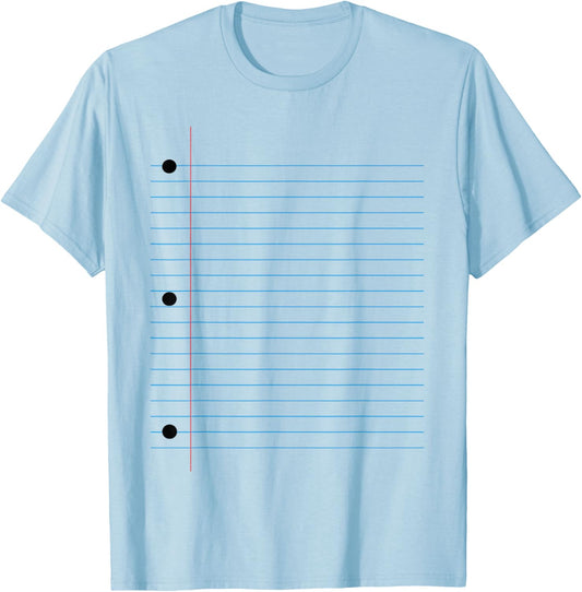 Funny Lined Notebook Paper Group Halloween Costume T-Shirt - T-Shirt | Light Blue