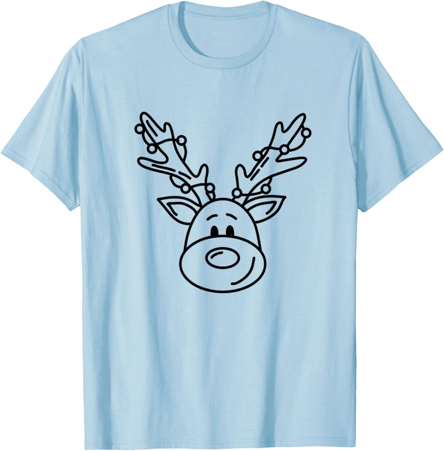 Christmas Funny Reindeer Color Your Own Craft for Kids T-Shirt - T-Shirt | Light Blue