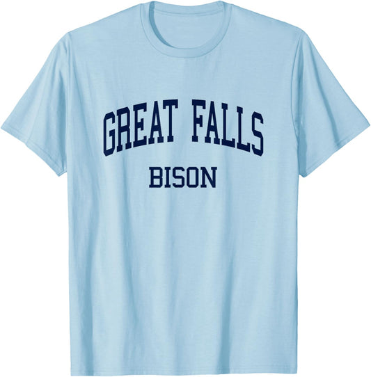Great Falls High School HS Great Falls MT Retro T-Shirt - T-Shirt | Light Blue