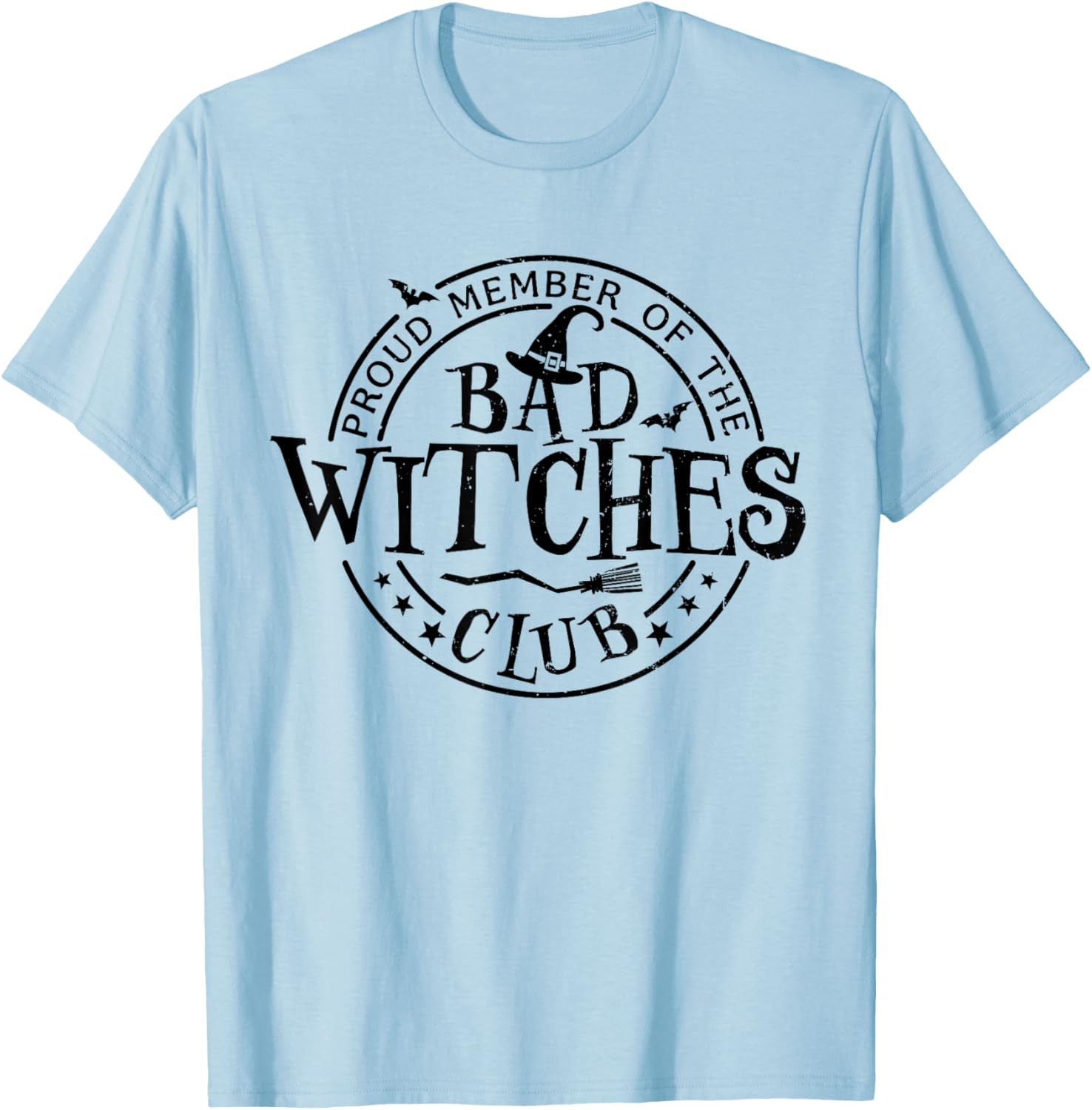 Retro Halloween Bad Witches Club Matching Funny Witch Women T-Shirt - T-Shirt | Light Blue