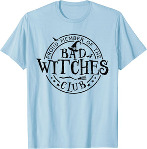 Retro Halloween Bad Witches Club Matching Funny Witch Women T-Shirt - T-Shirt | Light Blue