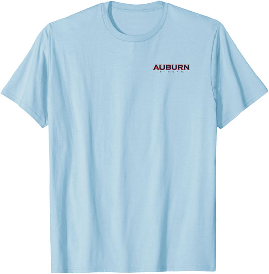 Auburn Tigers Football Helmet Front/Back White T-Shirt - T-Shirt | Light Blue