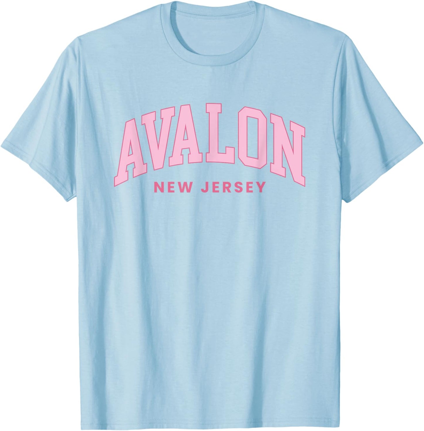 Avalon New Jersey Retro Preppy Throwback Girls Pink T-Shirt - T-Shirt | Light Blue