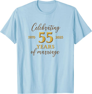 Funny 55 Years of Marriage 1970 55th Wedding Anniversary T-Shirt - T-Shirt | Light Blue