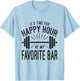 Happy Hour At Favorite Bar, Barbell Workout Gym Motivational T-Shirt - T-Shirt | Light Blue