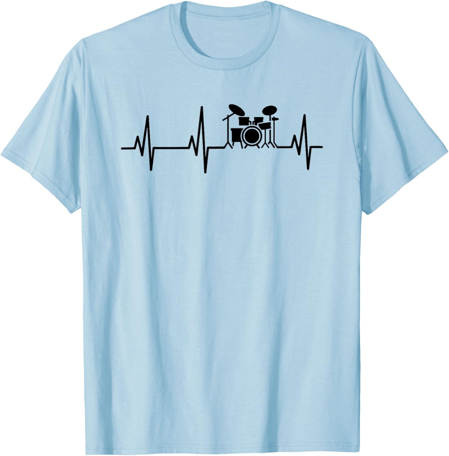 Drums Heartbeat - Drumset Rock Band Percussionist T-Shirt - T-Shirt | Light Blue